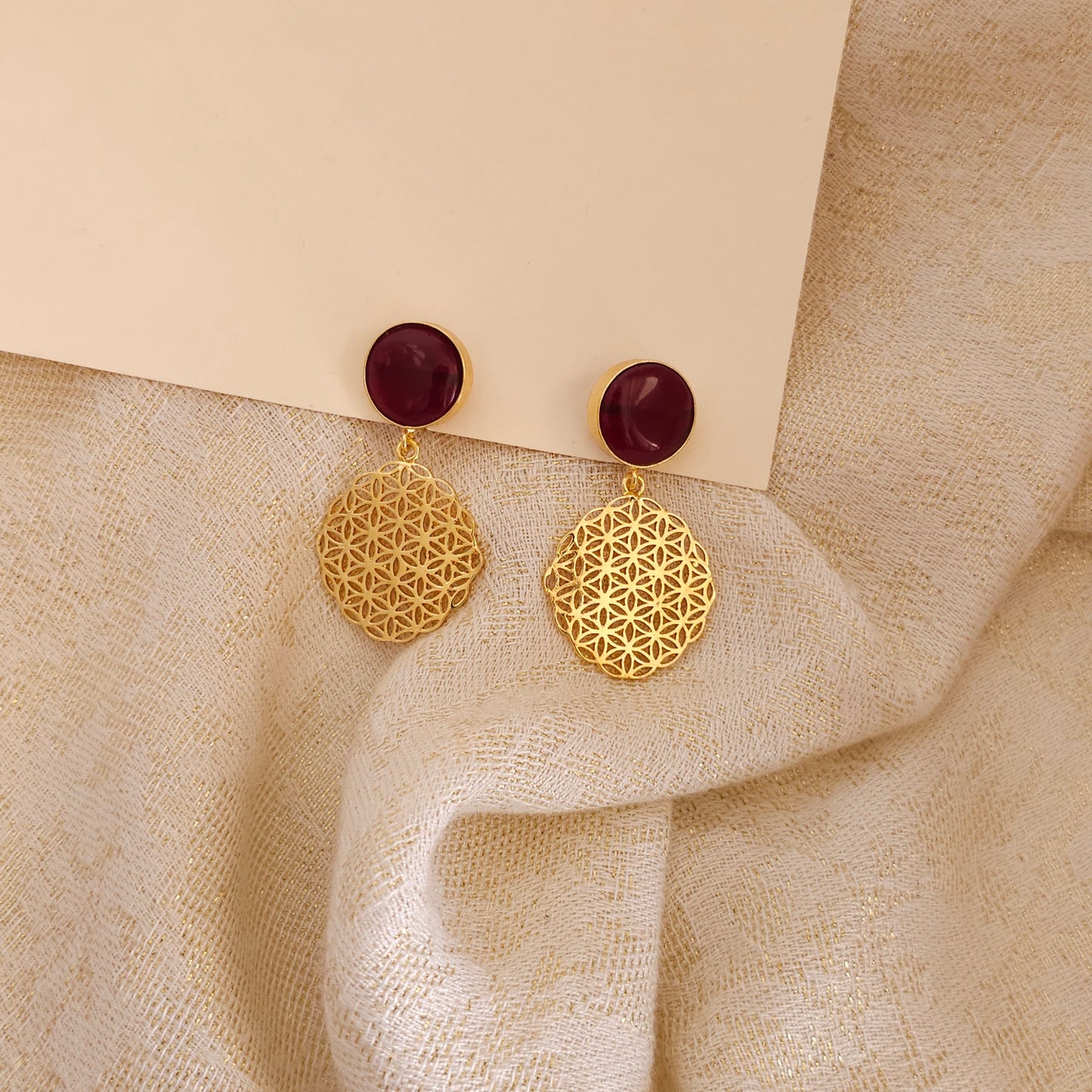 Sheena earrings- Burgundy