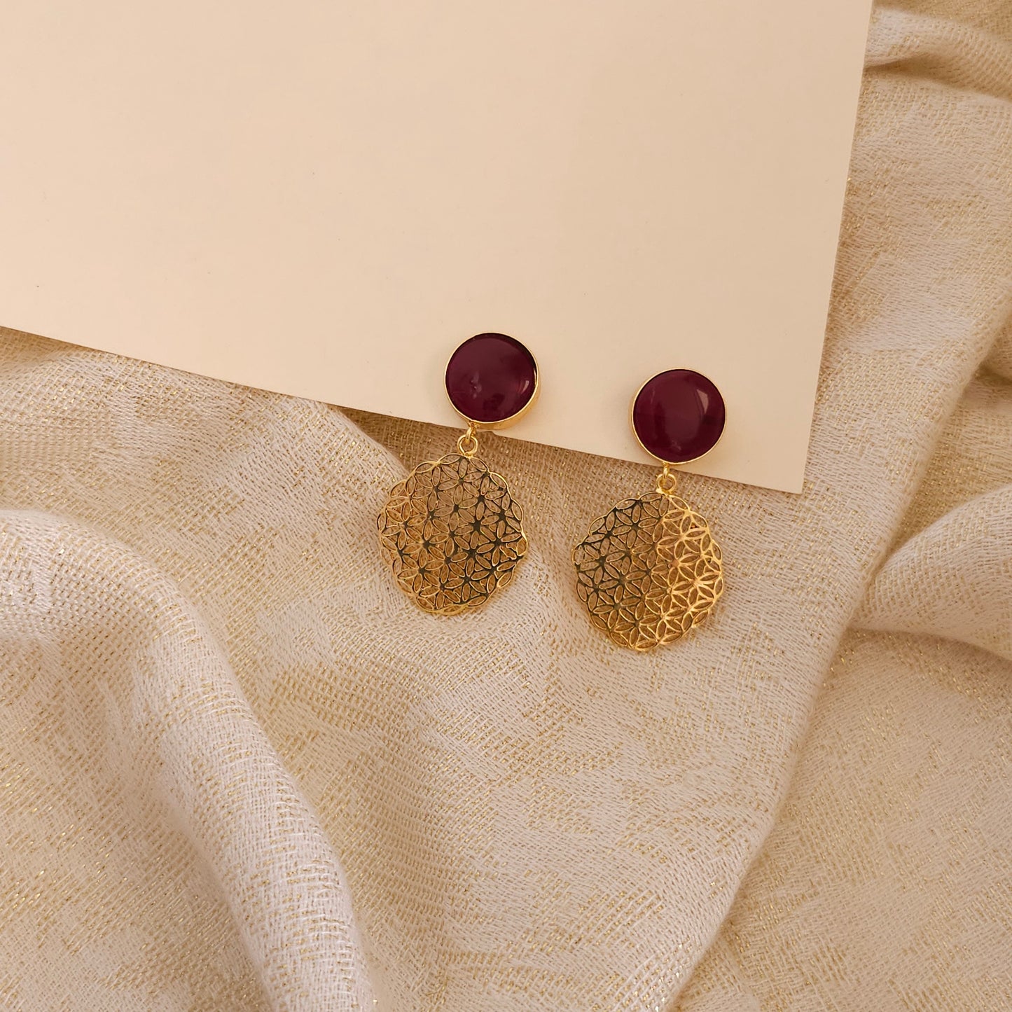 Sheena earrings- Burgundy