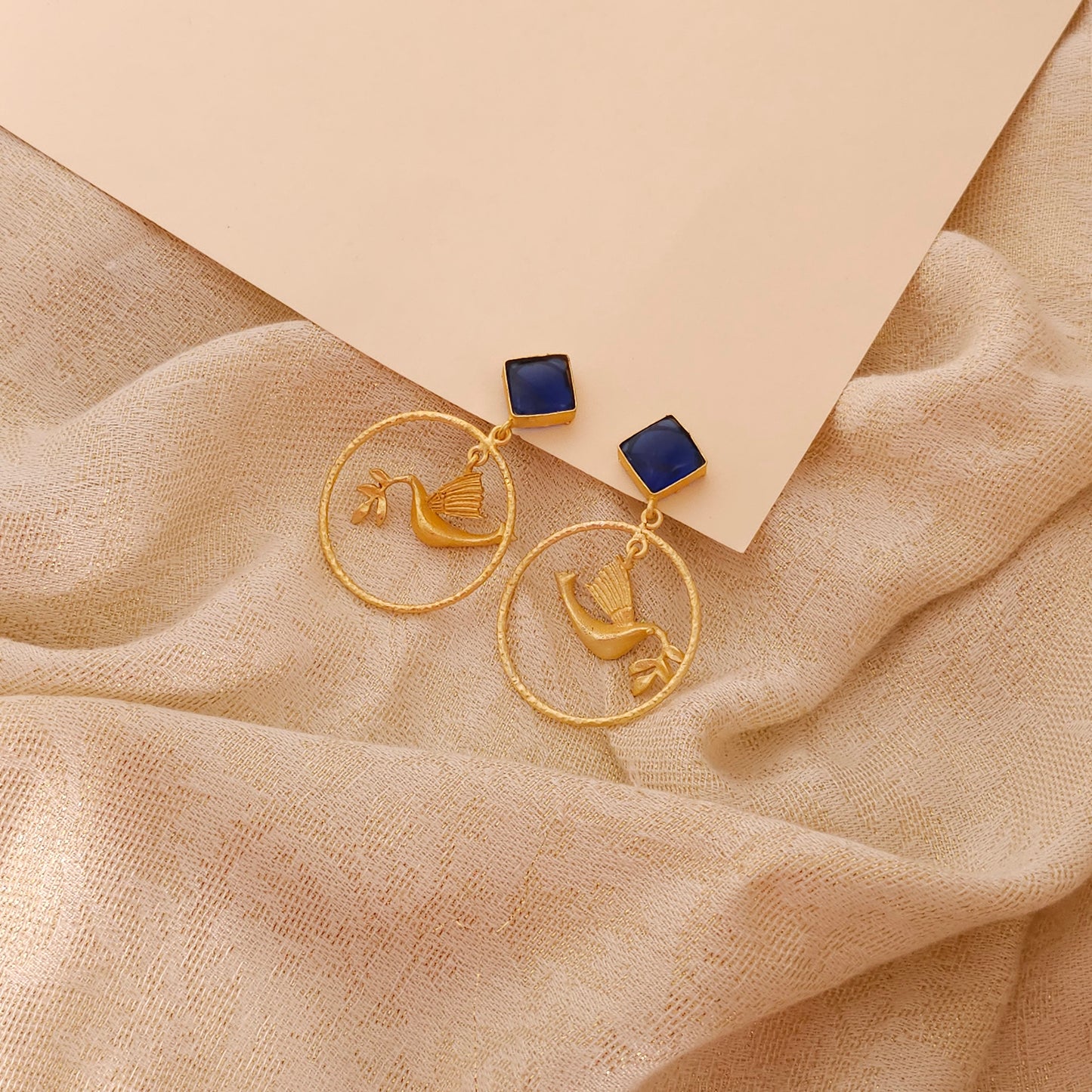 Alina bird earrings- Blue