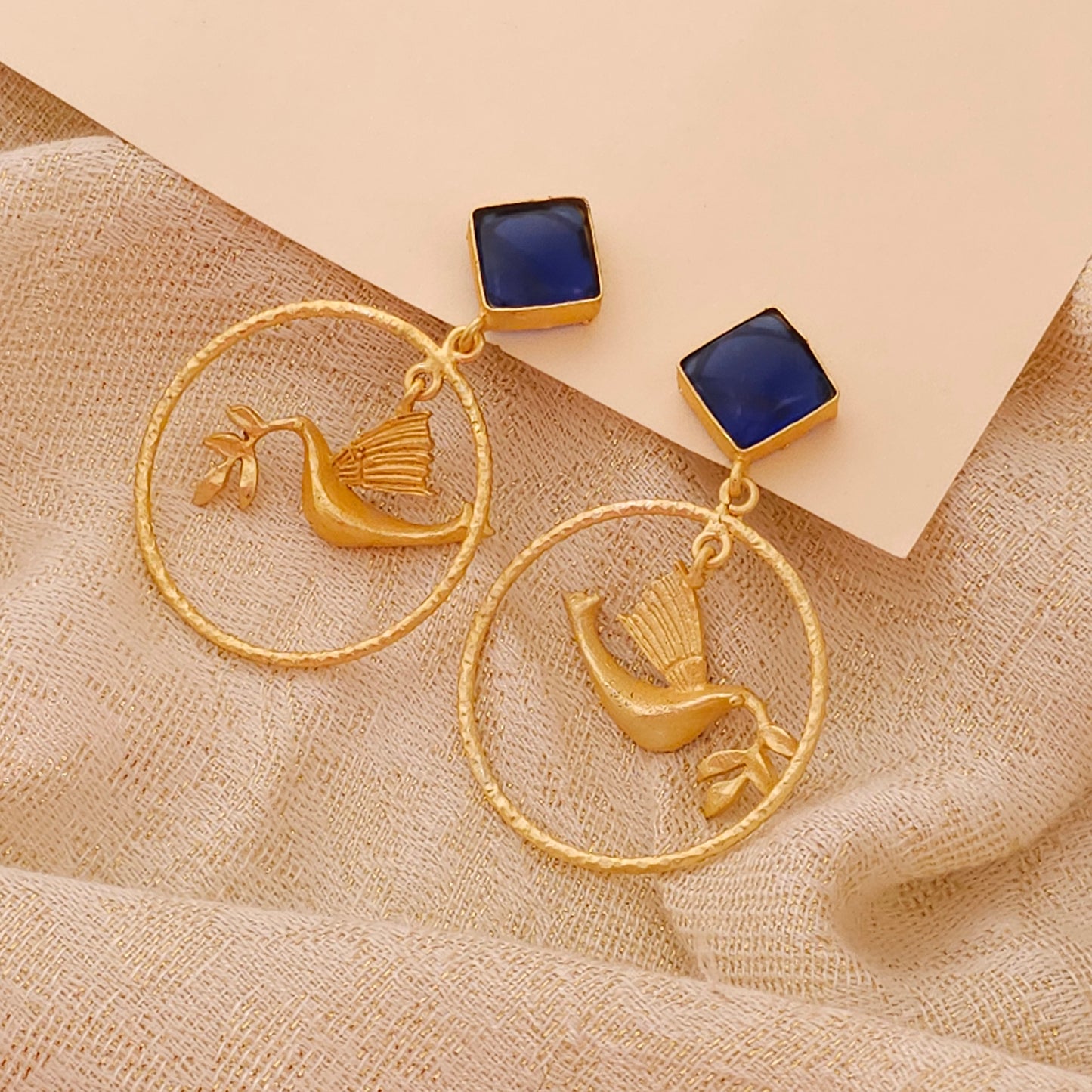 Alina bird earrings- Blue