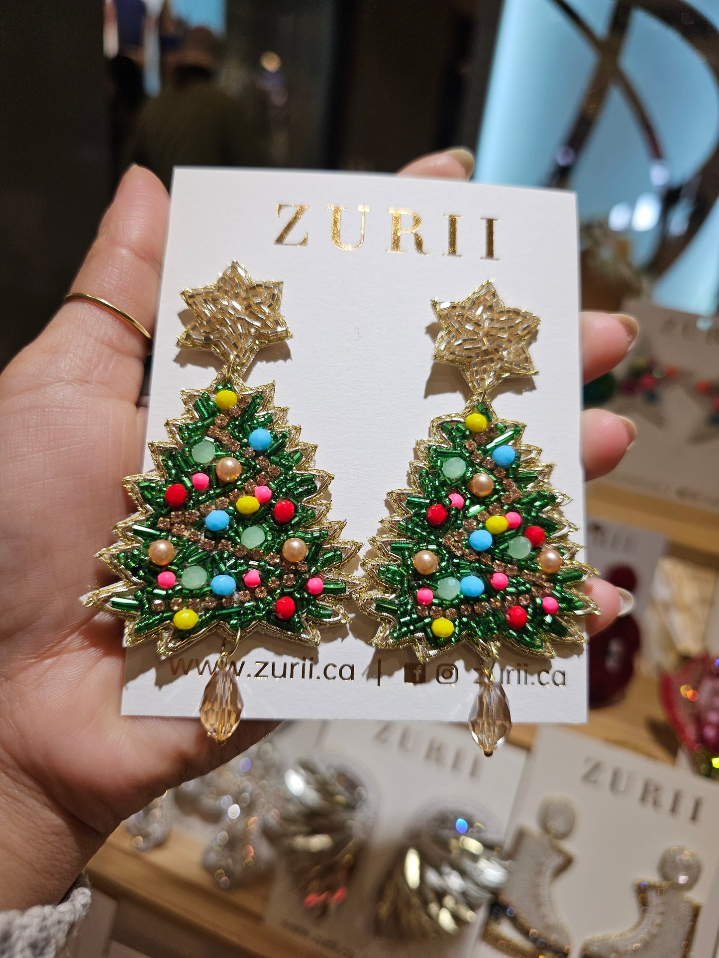 Green Christmas Tree earrings