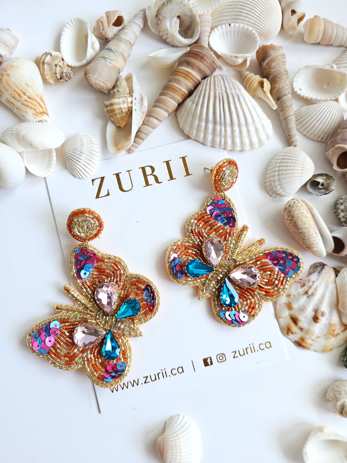 Orange Butterfly earrings