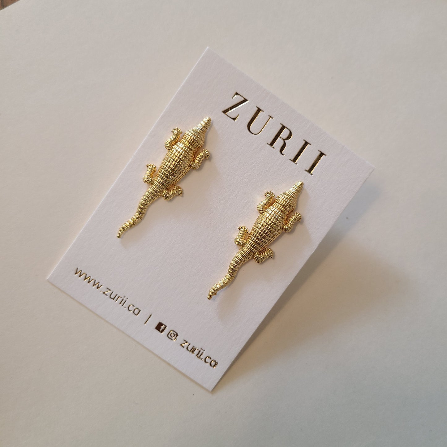 Alligator earrings