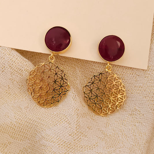 Sheena earrings- Burgundy