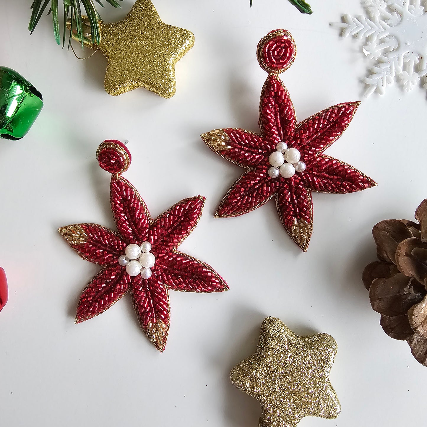 Poinsettia Earrings