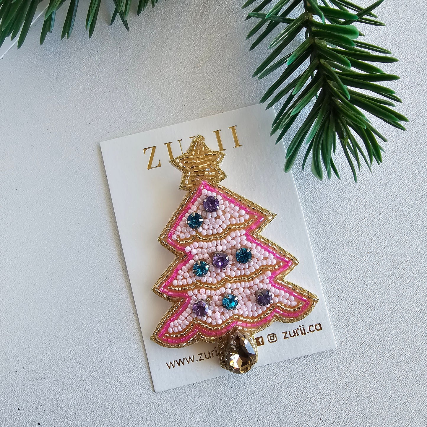 Christmas tree brooch