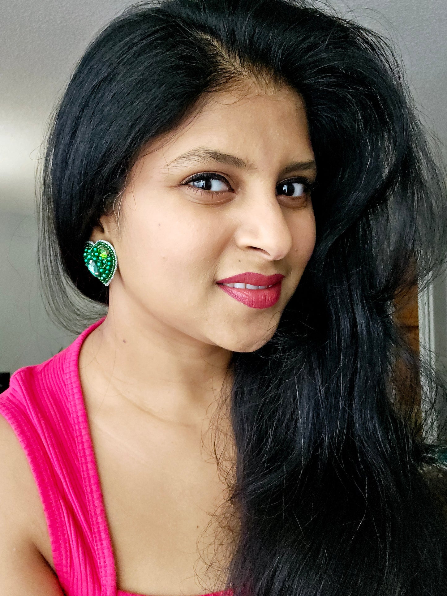 Heart studs- Green
