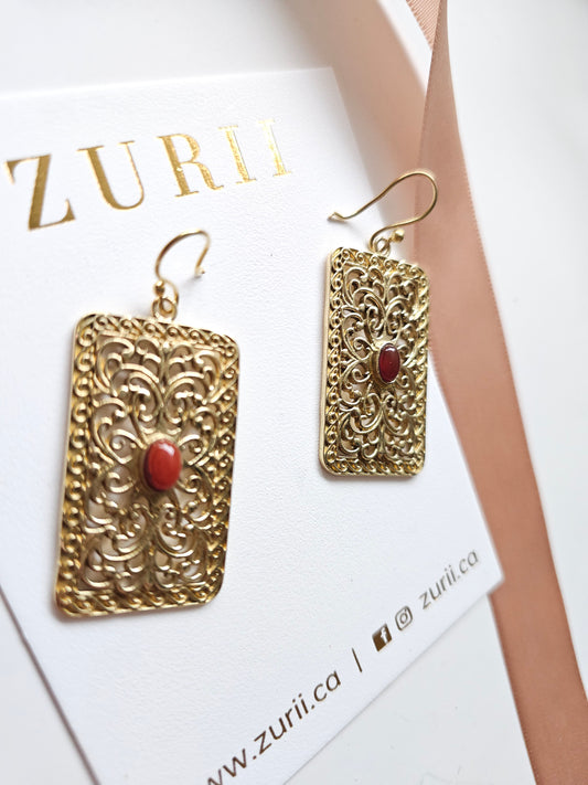 Malika Earrings- Red