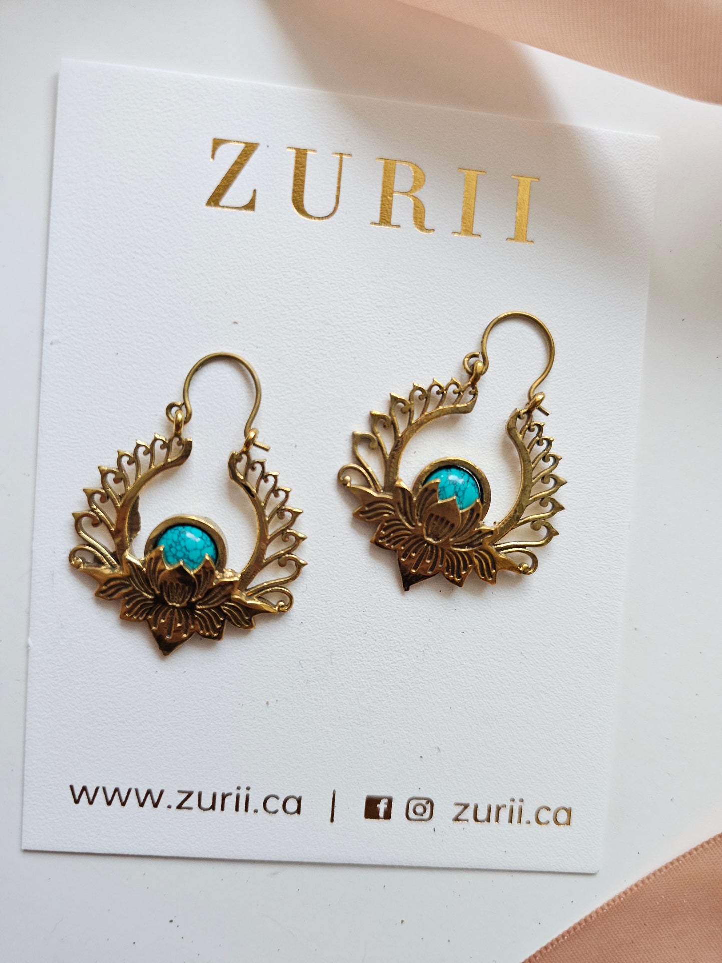 Lotus Earrings- turquoise