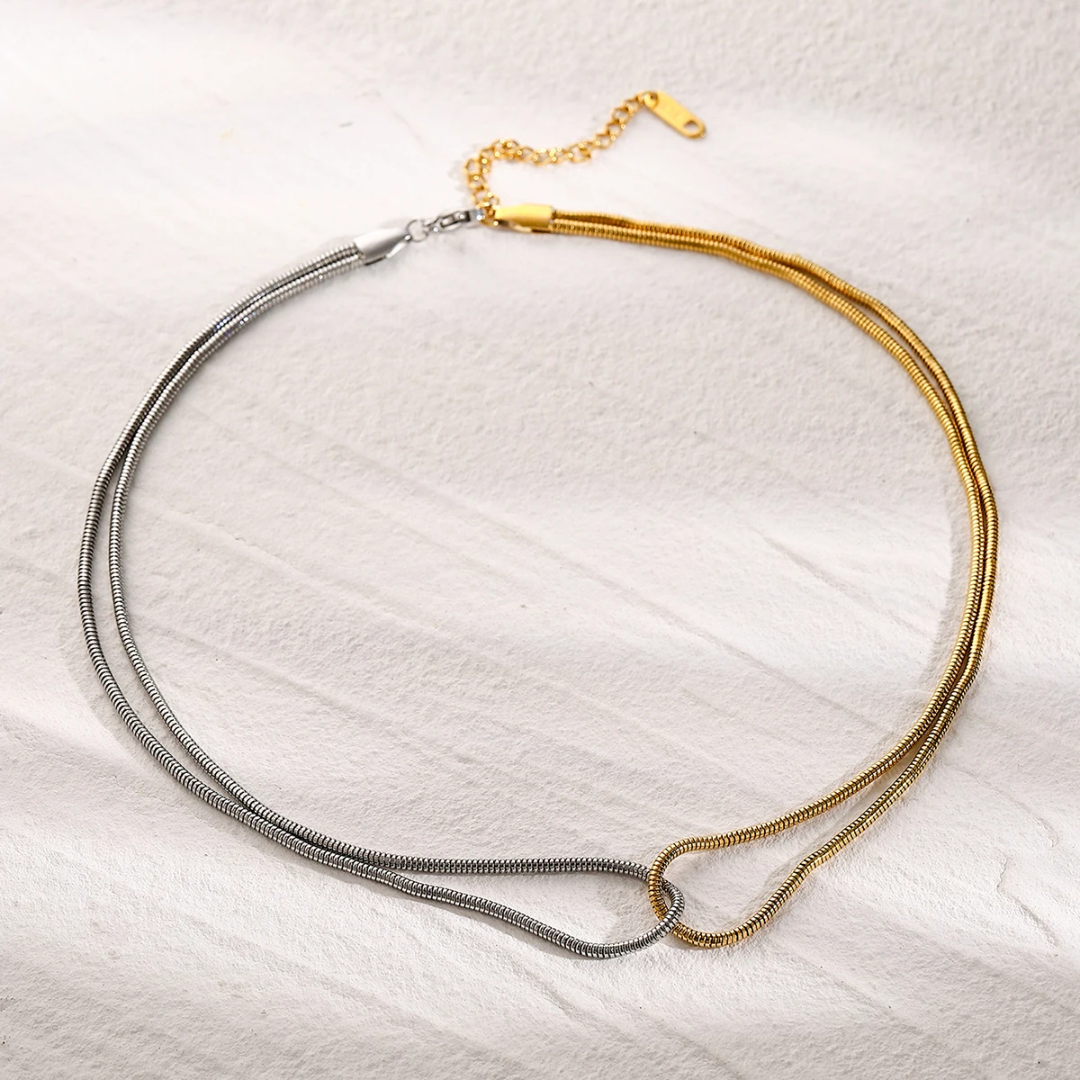 Dual tone  Knot Necklace