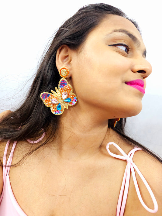 Orange Butterfly earrings