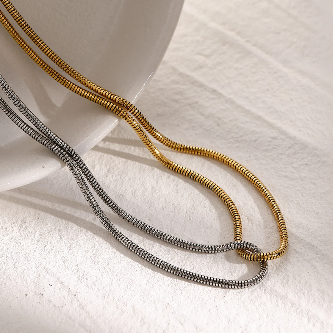 Dual tone  Knot Necklace