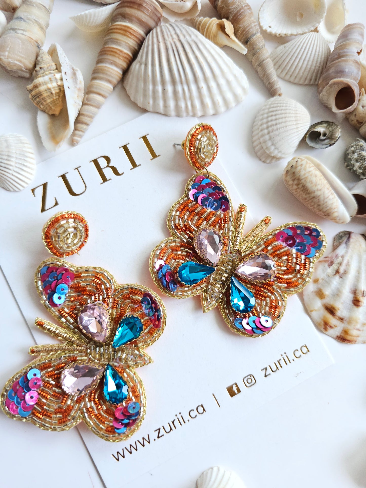Orange Butterfly earrings